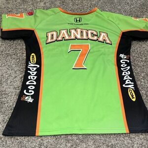 Danica Patrick Go Daddy Racing Jersey Women's Large Green Honda Firestone‎